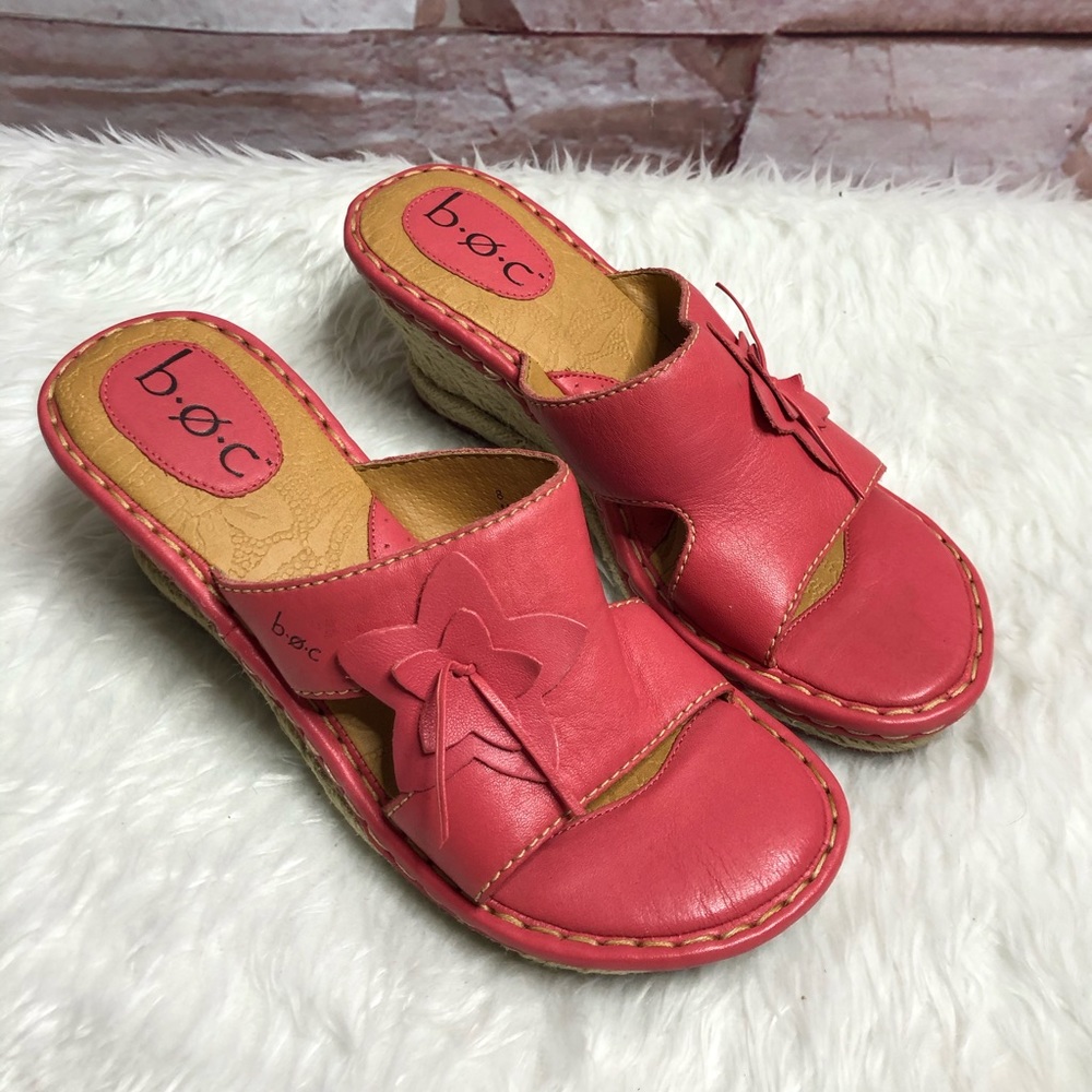 b.o.c leather heels sandals size 8